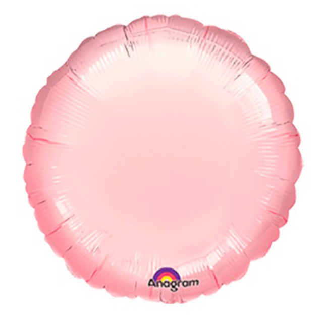 Фольгированный шар круг светло-розового цвета 45 см
