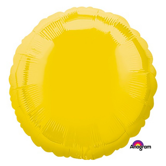 Фольгированный шар круг жёлтого цвета 45 см - 1204-0507 