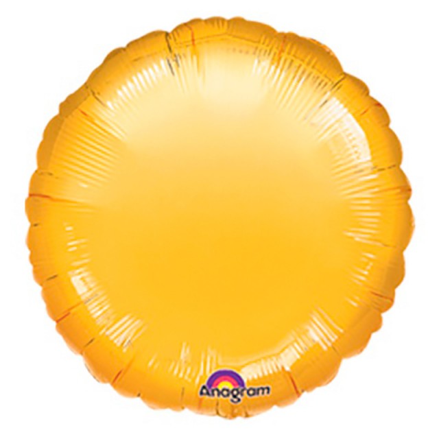 Фольгированный шар круг золотой 45 см - 1204-0012