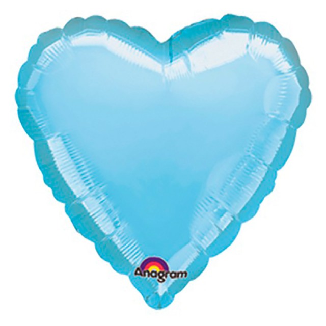 Фольгированный шар сердце голубого цвета