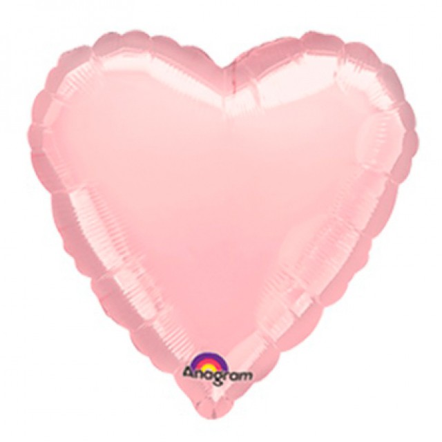 Фольгированный шар сердце розового цвета (матовый)