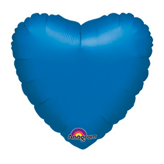Фольгированный шар сердце синего цвета