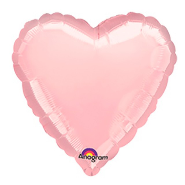 Фольгированный шар сердце светло-розового цвета