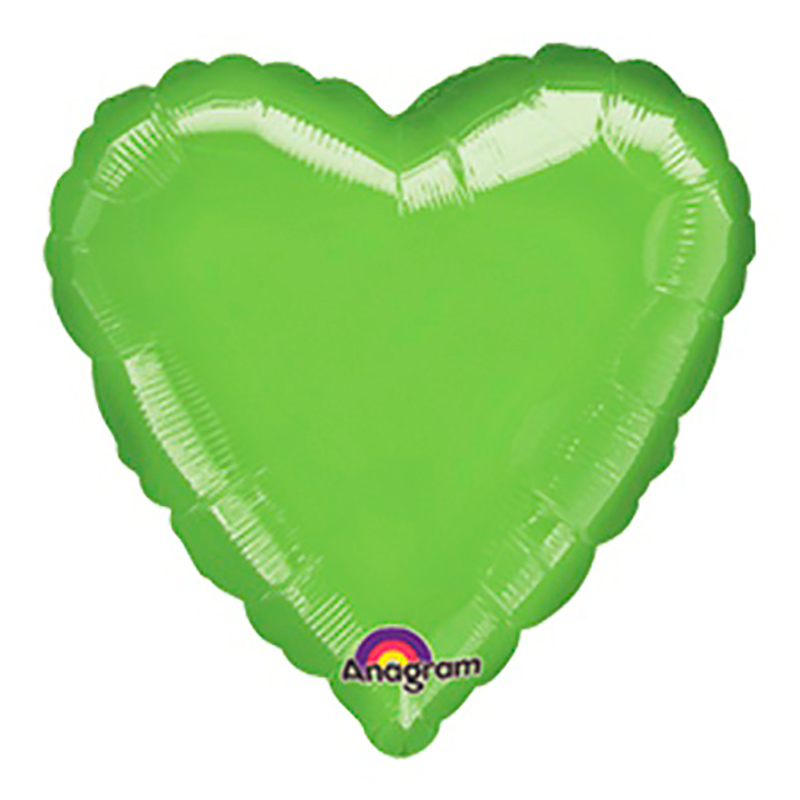 Шарики фольгированные сердца зеленые