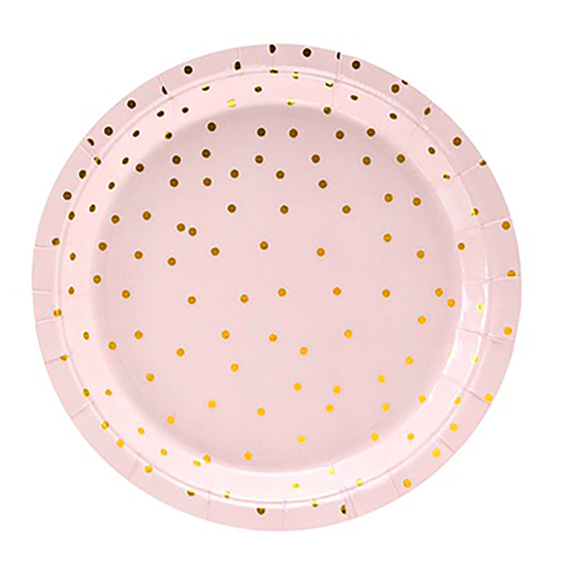 Детские бумажные тарелки розовые