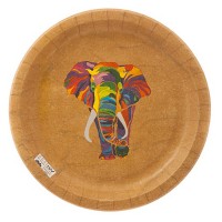 Бумажные праздничные тарелки ЭКО "Радужный слон" 8 шт 23 см