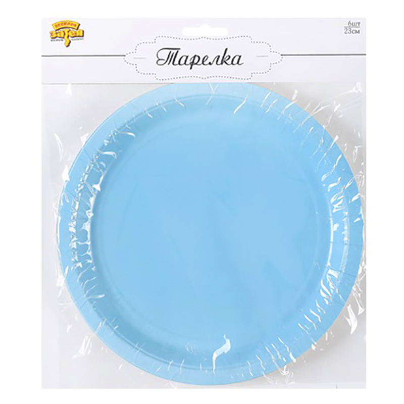Детские бумажные тарелки голубого цвета 1
