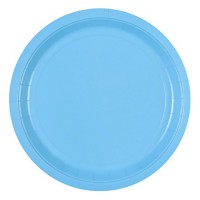 Бумажные праздничные тарелки голубого цвета 6 шт 23 см