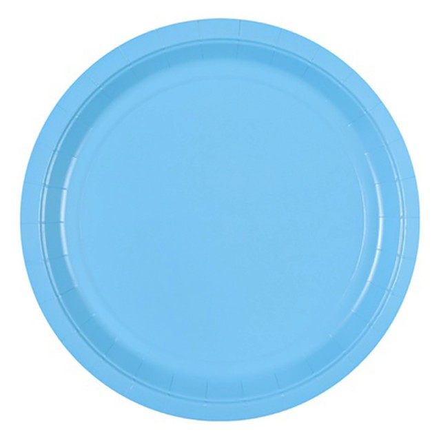 Бумажные праздничные тарелки голубого цвета 6 шт 23 см - 1502-4905
