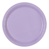 Бумажные праздничные тарелки цвета лаванды 6 шт 23 см
