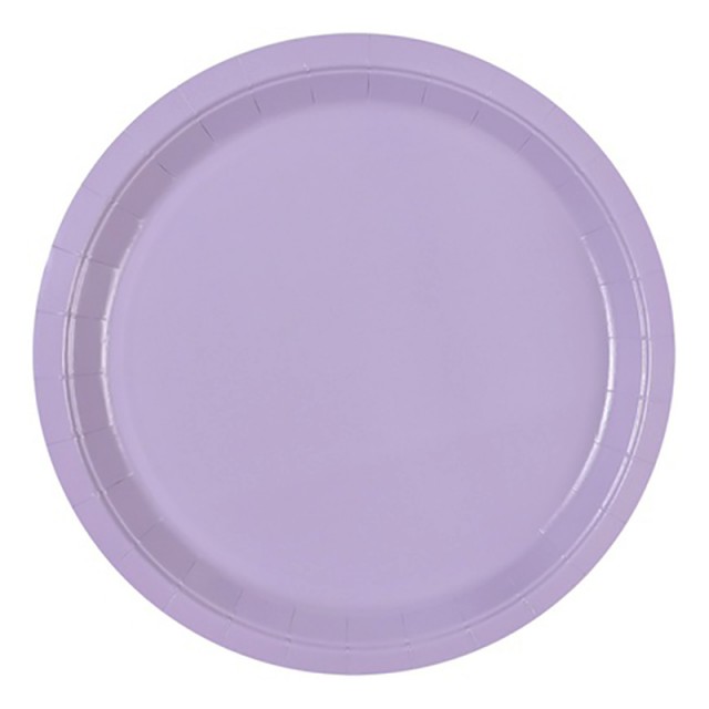 Бумажные праздничные тарелки цвета лаванды 6 шт 23 см - 1502-4920