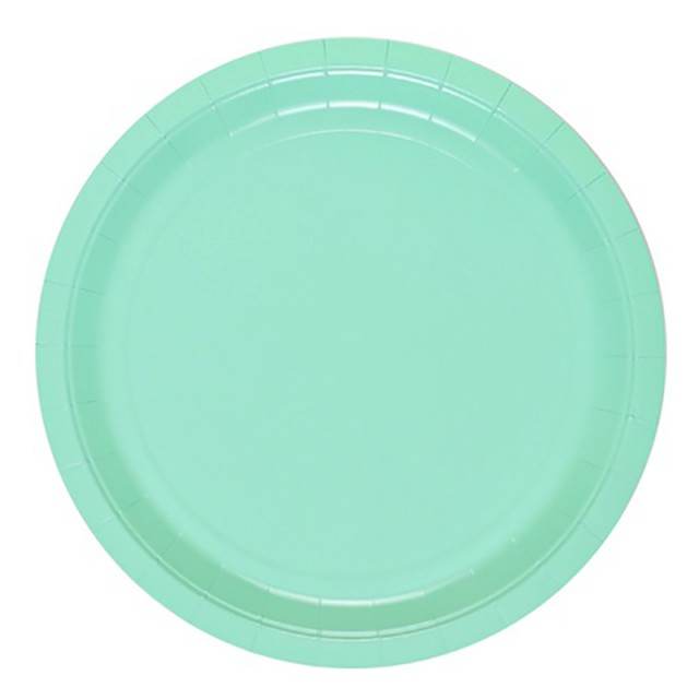 Бумажные праздничные тарелки мятного цвета 6 шт 23 см - 1502-4915