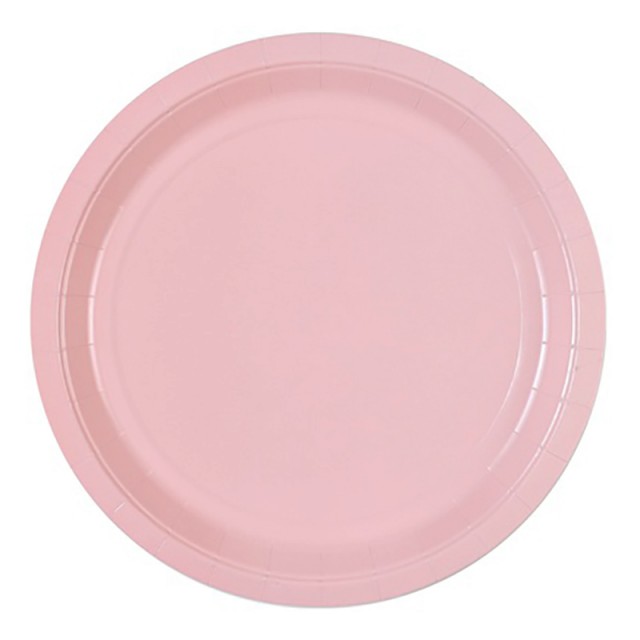 Бумажные праздничные тарелки розового цвета 6 шт 23 см