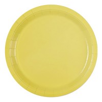 Бумажные праздничные тарелки жёлтого цвета 6 шт 23 см