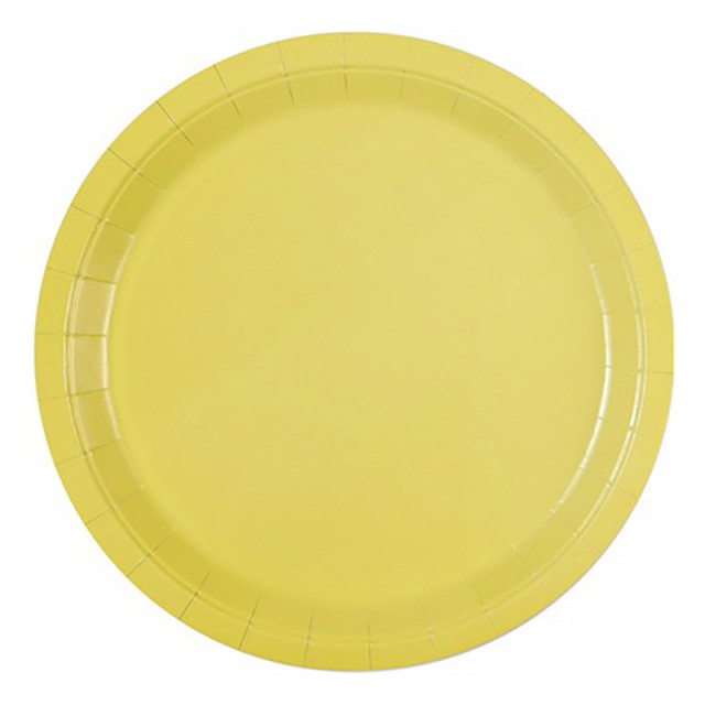 Бумажные праздничные тарелки жёлтого цвета 6 шт 23 см - 1502-4910