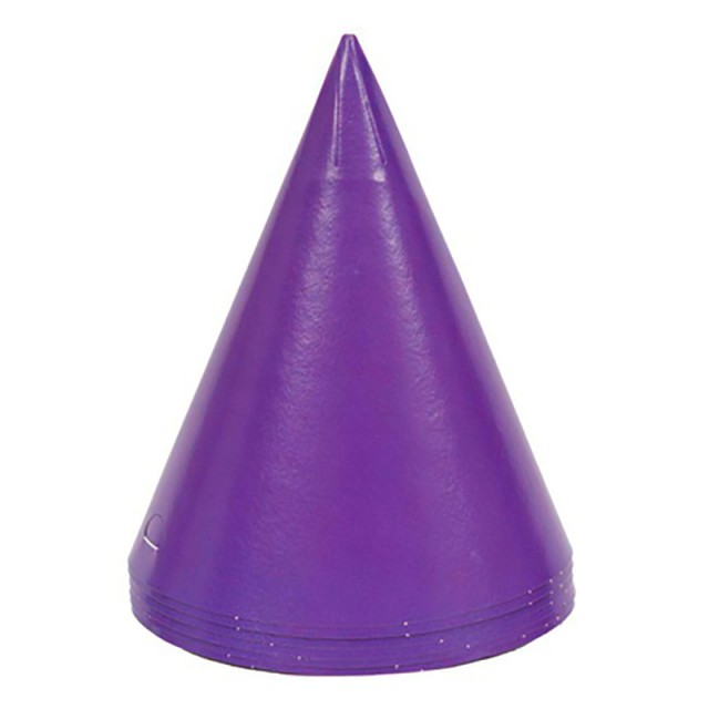 Праздничные колпачки для головы фиолетового цвета 6 шт - 1501-4649