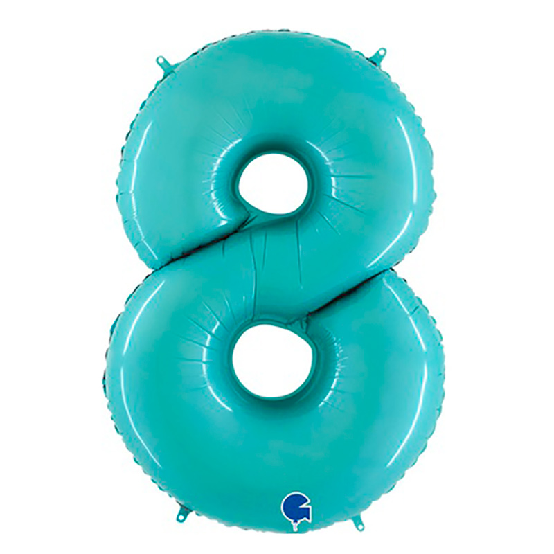 Воздушные шары цифра 8 голубая