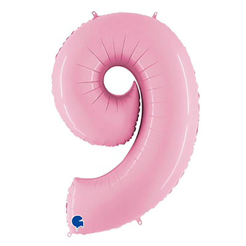 Воздушный шар цифра 9 розовая