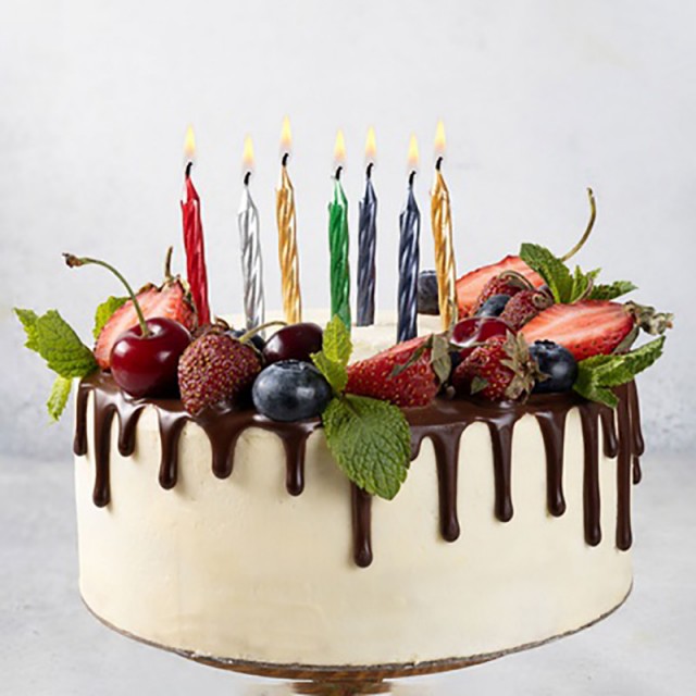 Свечи для торта в расцветке металлик, 10 шт - 1502-1137