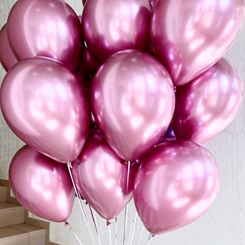 Воздушные шары хром розовые
