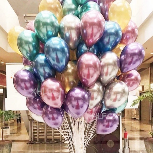 Воздушные шары хром разноцветные