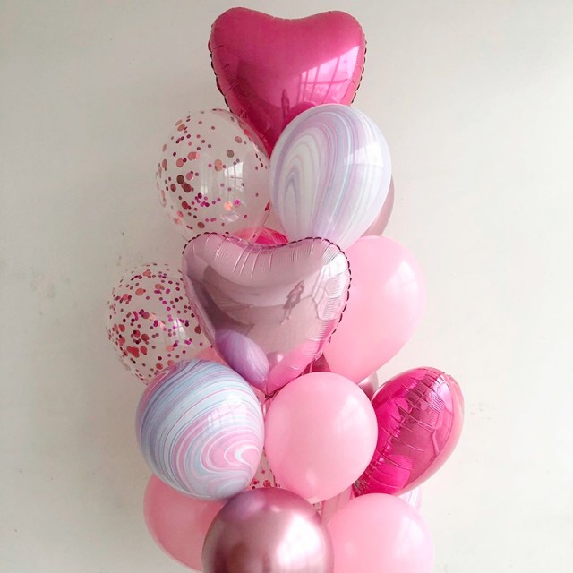 Латексные шары агаты для девушки "Розовая нежность" - 4007-0019