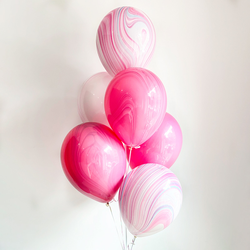 Воздушные шары агаты розового цвета