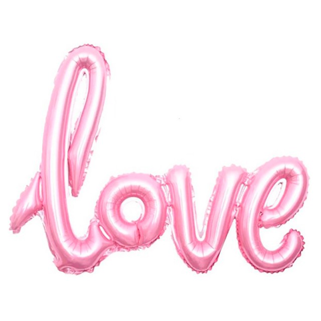 Фольгированная надпись "Love" розового цвета длиной 104 см