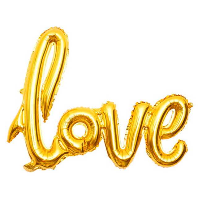 Фольгированная надпись "Love" золотого цвета длиной 104 см - 4008-0004
