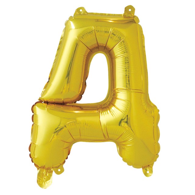 Фольгированный шар буква "Д" золотого цвета размером 41 см
