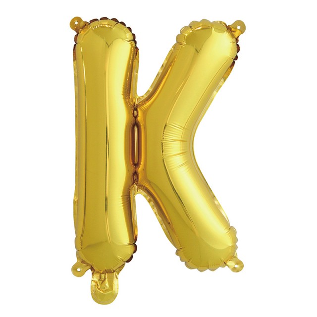 Фольгированный шар буква "К" золотого цвета размером 41 см
