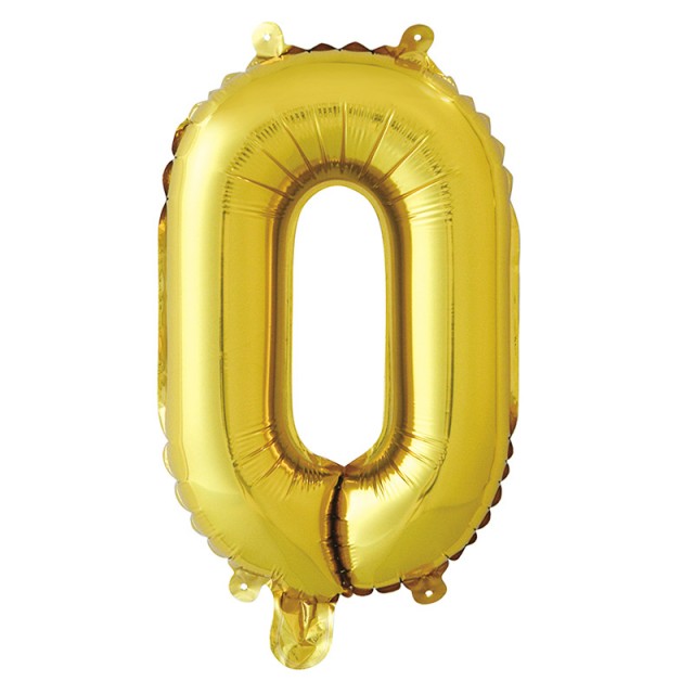 Фольгированный шар буква "О" золотого цвета размером 41 см