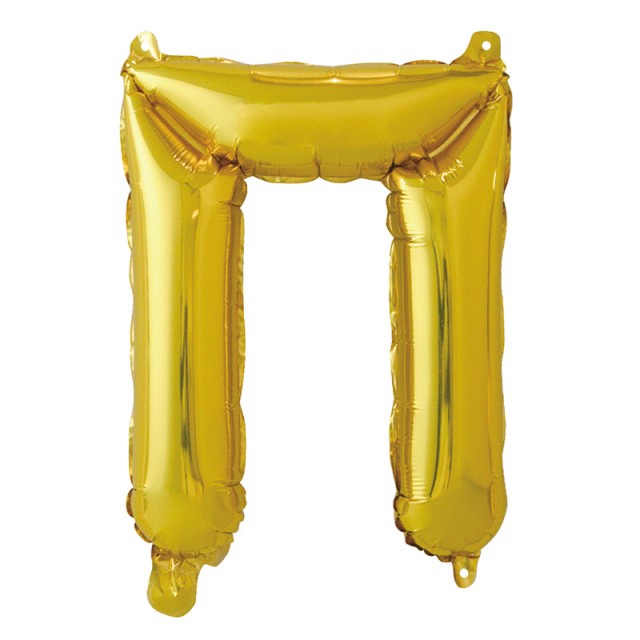 Фольгированный шар буква "П" золотого цвета размером 41 см