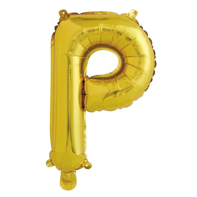 Фольгированный шар буква "Р" золотого цвета размером 41 см