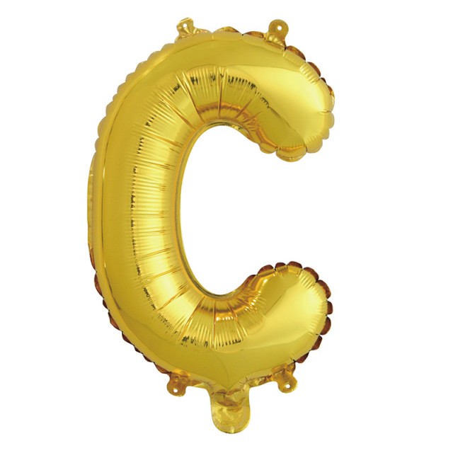 Фольгированный шар буква "С" золотого цвета размером 41 см
