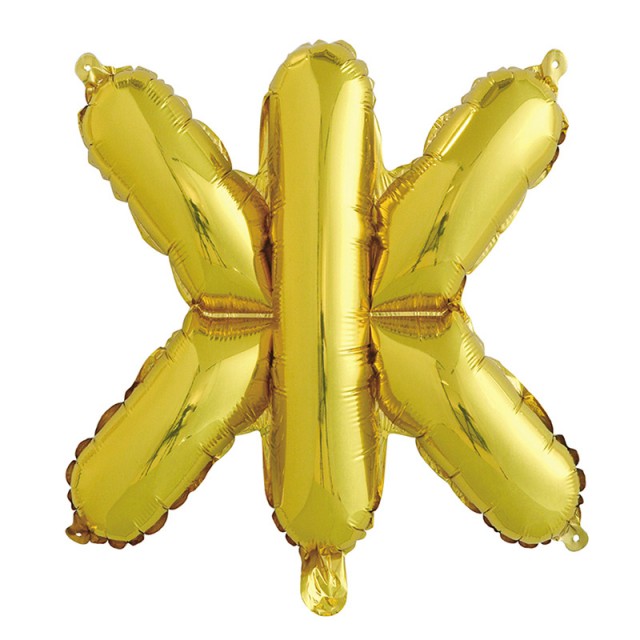 Фольгированный шар буква "Ж" золотого цвета размером 41 см