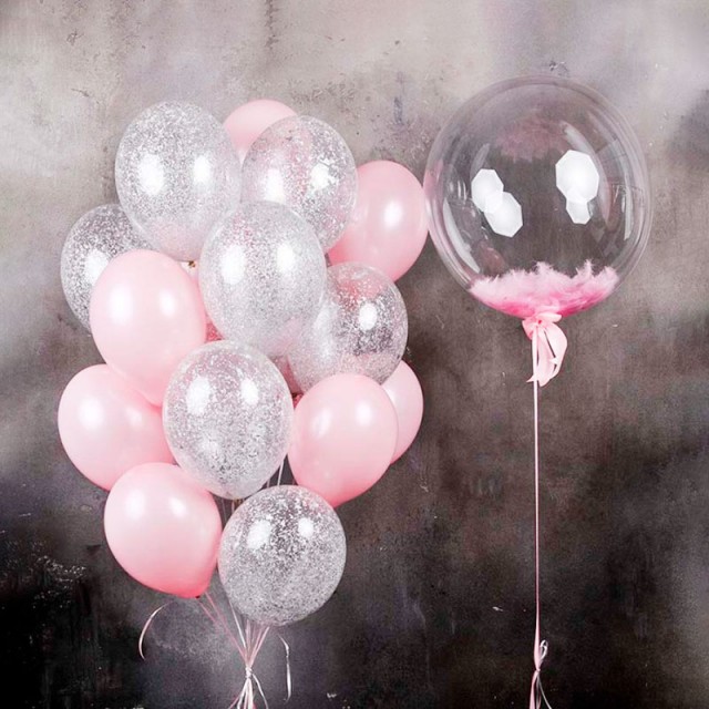 Воздушные шары с конфетти "Нежность" - 4003-0007