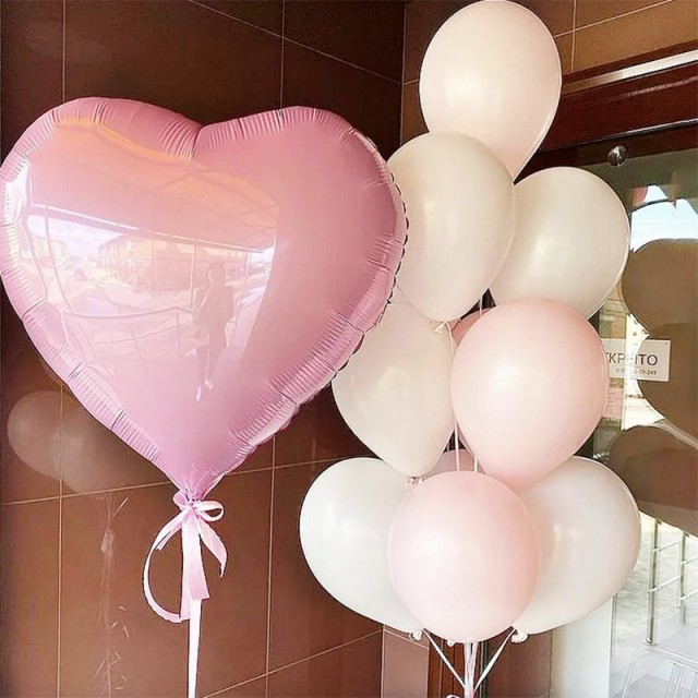Воздушные шары с бесплатной доставкой "Розовое сердце"
