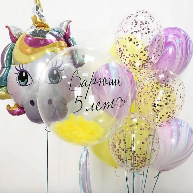 Шарики воздушные на день рождения ребенку сиреневого цвета