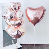 Воздушные шары на день рождения "Пламенное сердце"