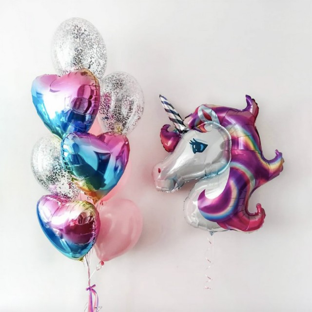 Воздушные шары на день рождения "Сказочный единорог"
