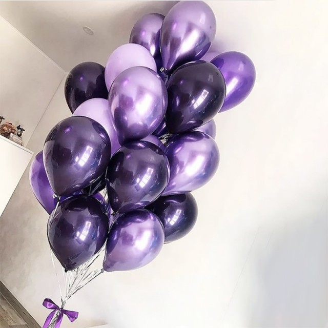 Букет воздушных шаров сиреневого и фиолетового цвета - 3528