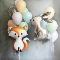 Красивые букеты из воздушных шаров с лесными зверятами