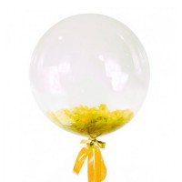 Воздушный шар с перьями желтого цвета
