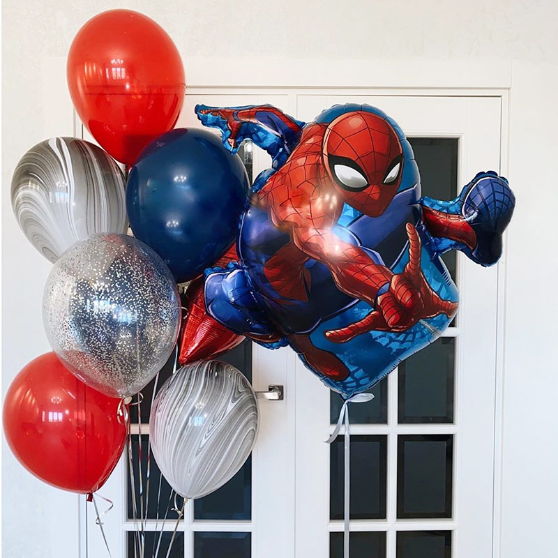 Фонтан воздушных шариков Человек паук - 10056