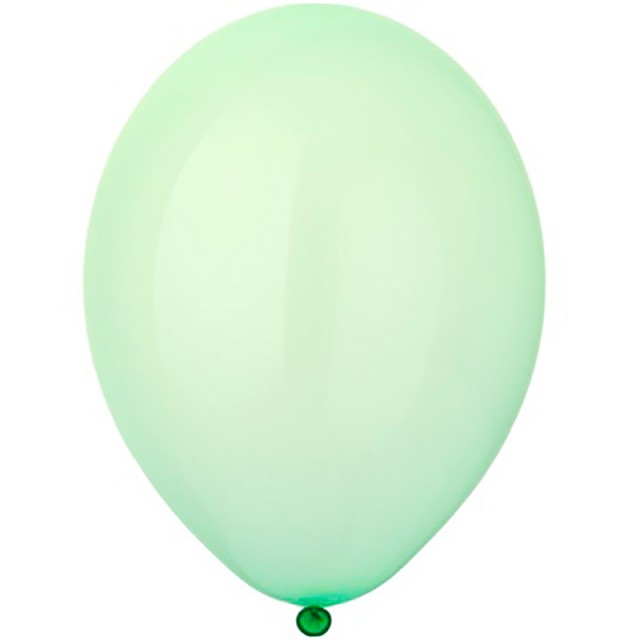 Прозрачный шарик светло зеленого цвета с гелием