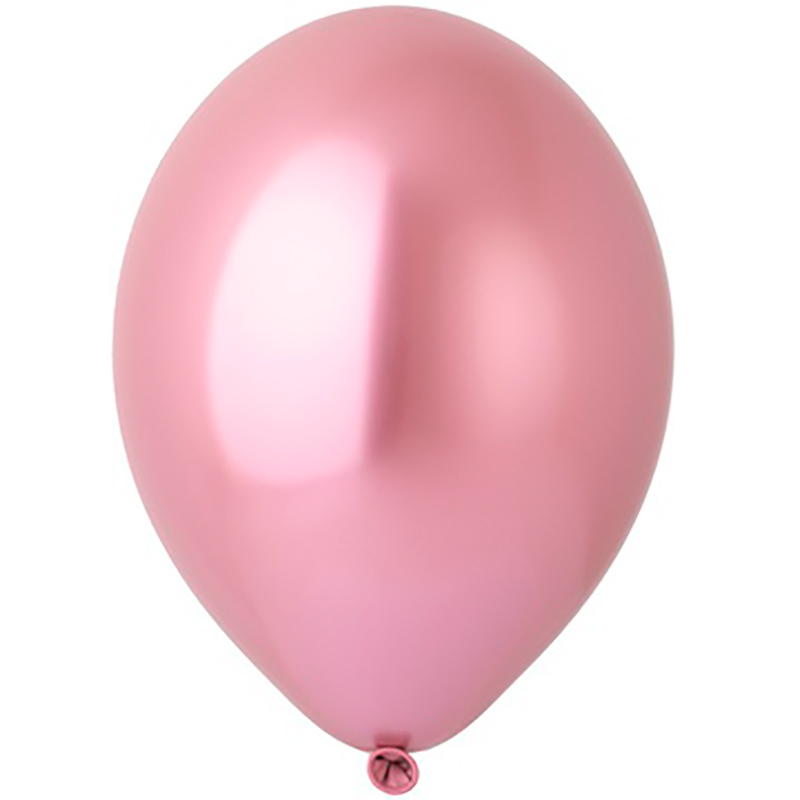 Шарик хром светло розового цвета с гелием - 1