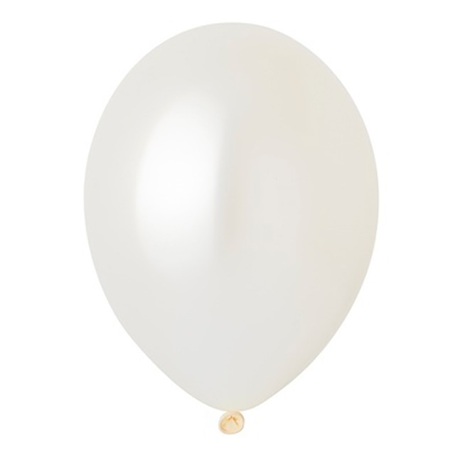 Воздушный шар жемчужный белый металлик с гелием