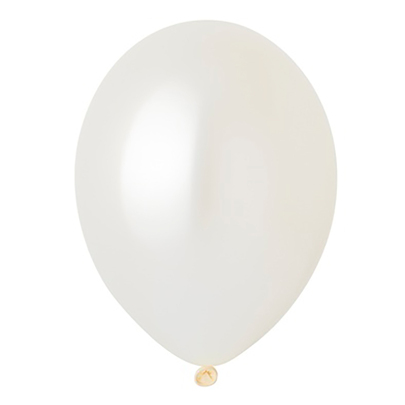 Воздушный шар жемчужный белый металлик с гелием - 1102-0041