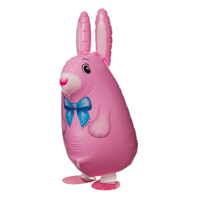 Ходячий шар розовый кролик 64 см - R367R